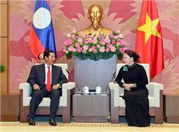 Chủ tịch Quốc hội Nguyễn Thị Kim Ngân tiếp Phó chủ tịch Quốc hội Lào